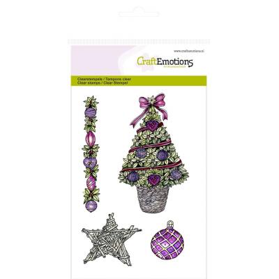 CraftEmotions Clear Stamps - Weihnachtsbaum, Sterne